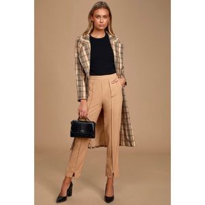 Lulus Aisha Tan Trouser Pants NWT